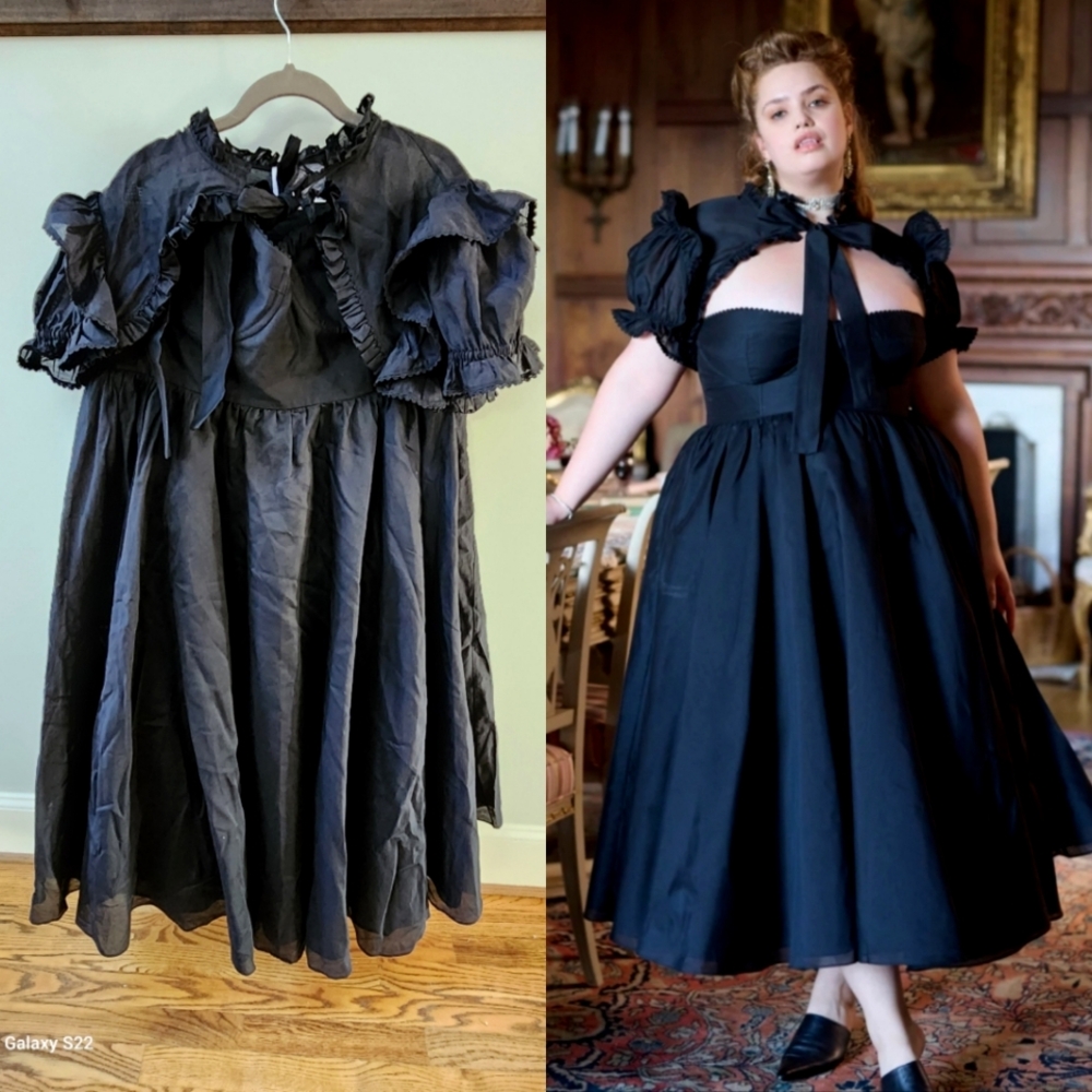 BNWT XL Selkie Caviar Highcourt 2pc shrug & corset dress